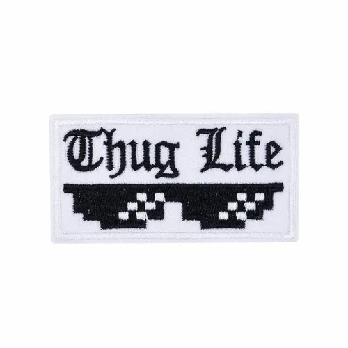 Black and White Thug Life Patch - Custom Stickers Now
