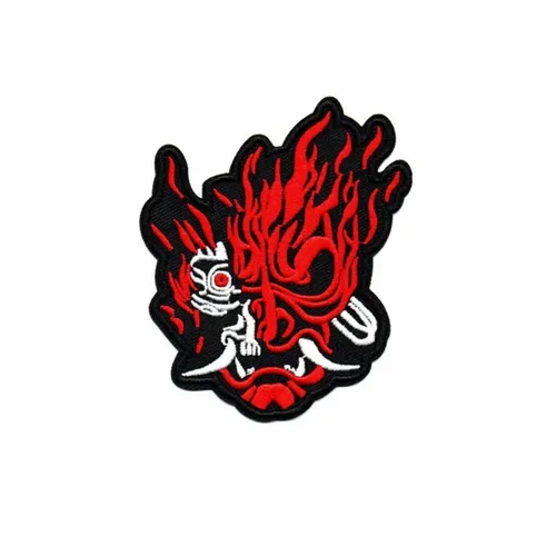 Red and White Oni Patch - Custom Stickers Now
