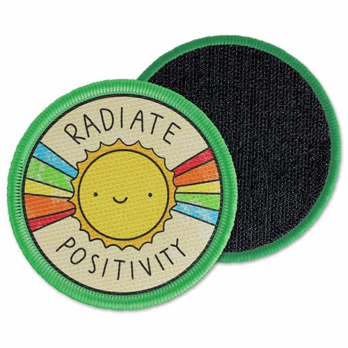 Round Radiate Positivity Velcro Patch - Custom Stickers Now