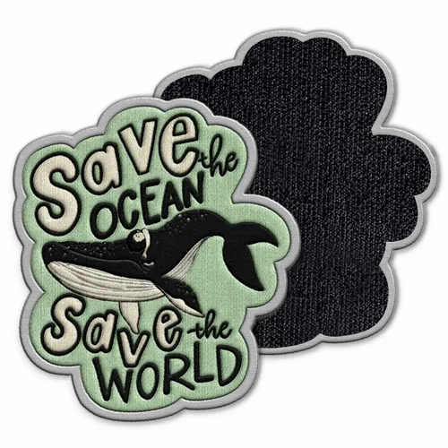 Save the Ocean Velcro Patch - Custom Stickers Now