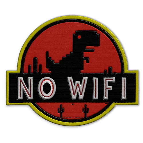 No Wifi Dino Hat Patch - Custom Stickers Now