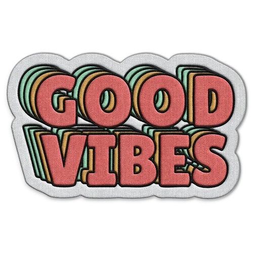 Good Vibes Hat Patch - Custom Stickers Now