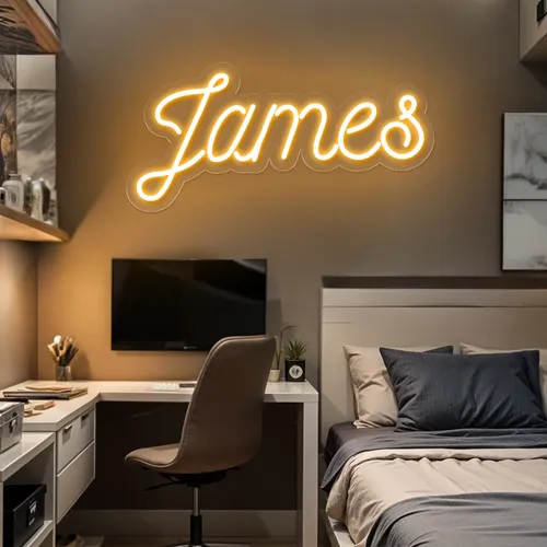 James Neon Sign - Custom Stickers Now