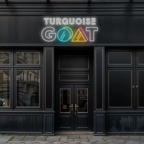 Turquoise Goat Neon Sign - Custom Stickers Now
