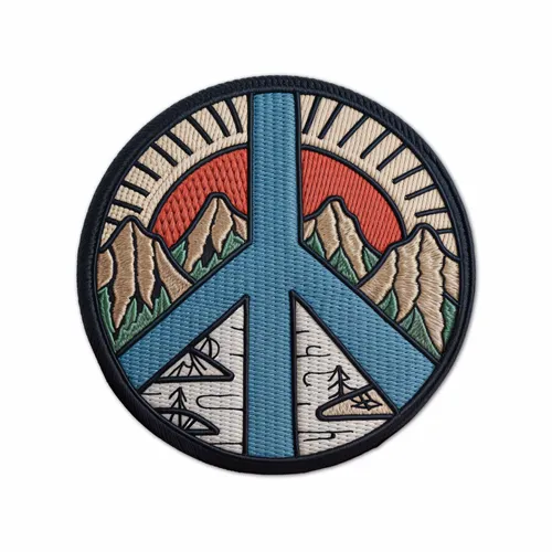 Round Natural Peace Iron On Patch - Custom Stickers Now