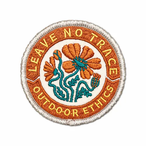 Round Leave No Trace Iron On Patch - Custom Stickers Now