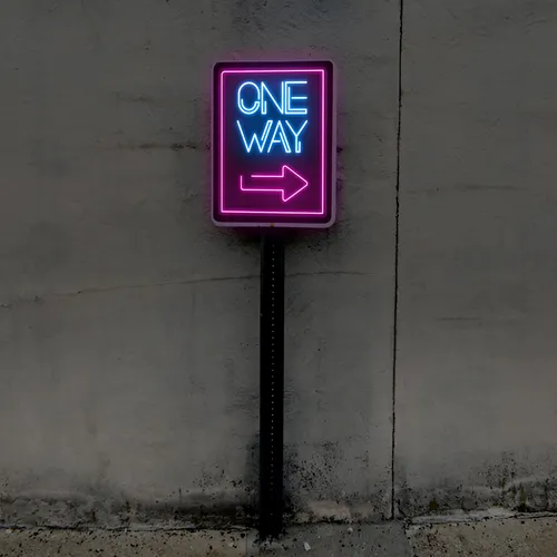 One Way Neon Sign - Custom Stickers Now