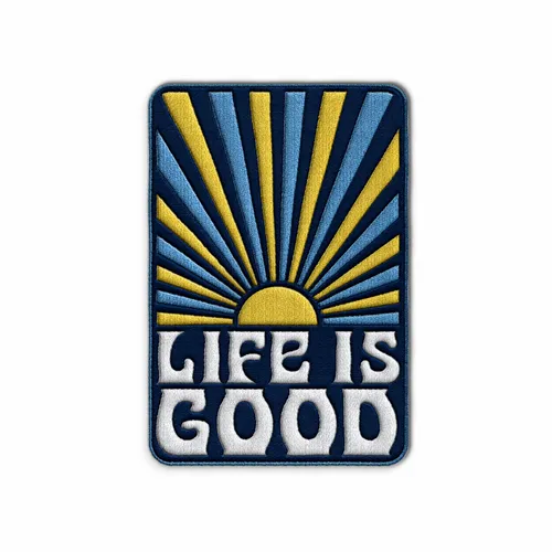 Rectangle Life is Good Iron On Patch - Custom Stickers Now