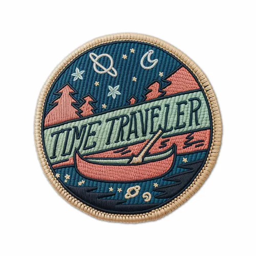 Round Time Traveler Iron On Patch - Custom Stickers Now