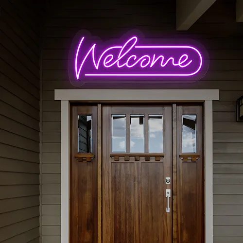 Stylish Welcome Neon Sign - Custom Stickers Now