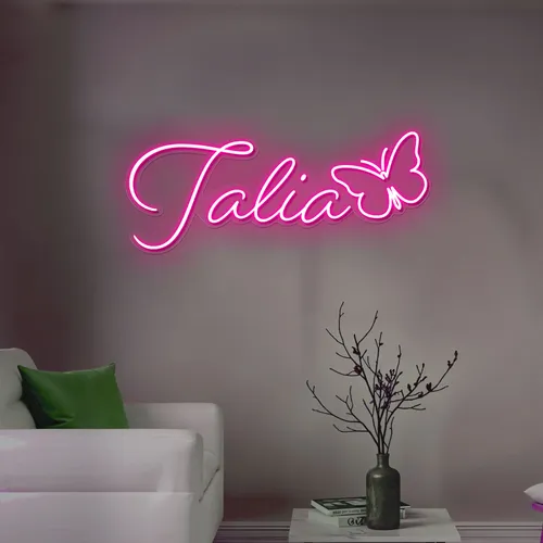 Talia Butterfly Neon Sign - Custom Stickers Now