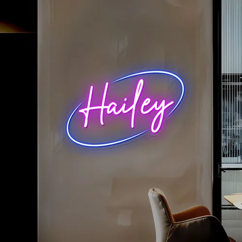 Hailey Neon Sign - Custom Stickers Now