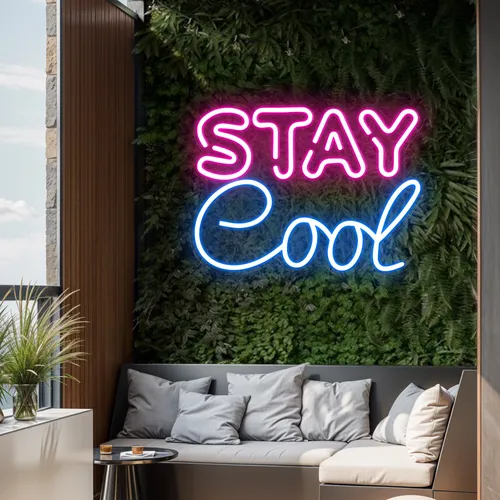 Stay Cool Neon Sign - Custom Stickers Now