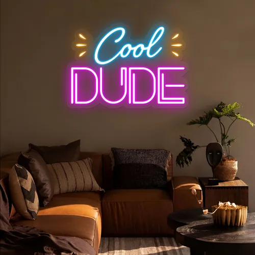 Cool Dude Neon Sign - Custom Stickers Now