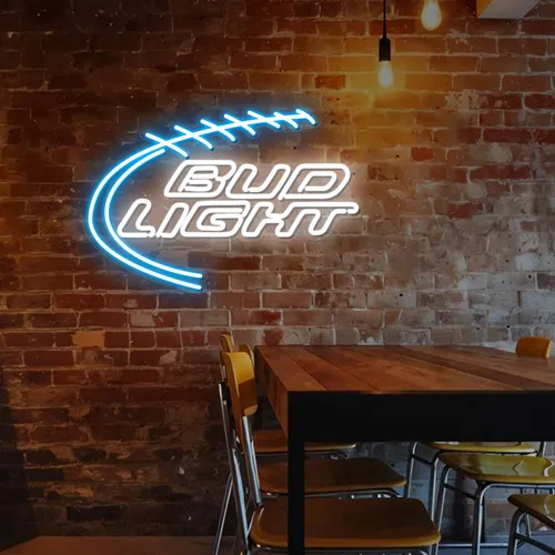Football Bud Light Neon Sign - Custom Stickers Now