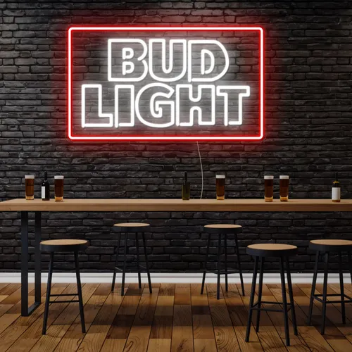 Simple Bud Light Neon Sign - Custom Stickers Now