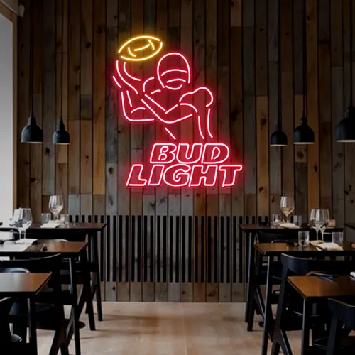 Team Football Bud Light Neon Sign - Custom Stickers Now