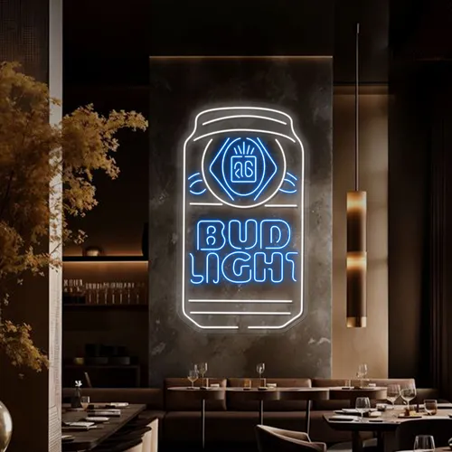 In Can Bud Light Neon Sign - Custom Stickers Now