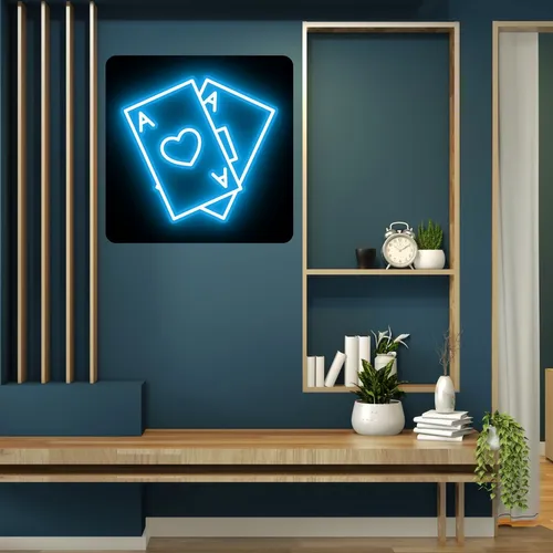 Ace in Black Neon Sign - Custom Stickers Now