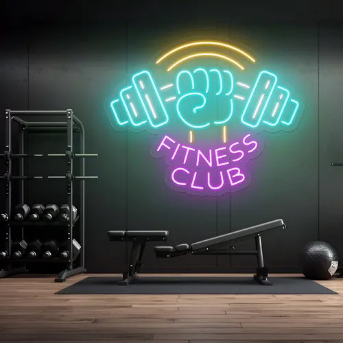Barbell Neon Signs - Custom Stickers Now