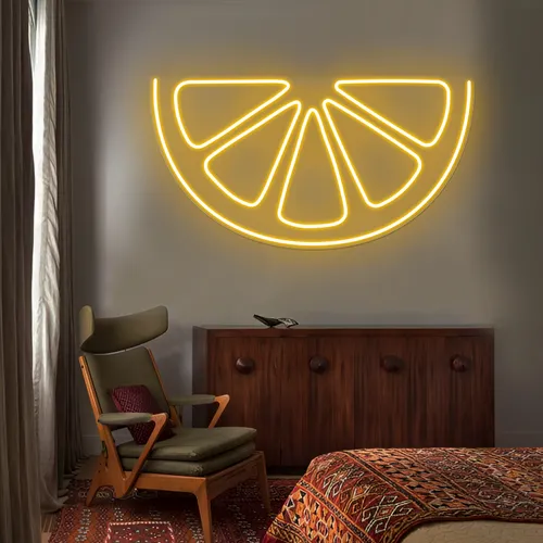 Orange Neon Sign - Custom Stickers Now