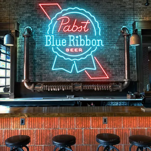 Pabst Blue Ribbon Neon Sign - Custom Stickers Now