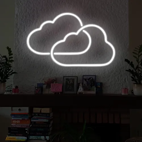 Twin Cloud Neon Signs - Custom Stickers Now