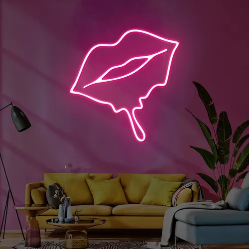 Pouty Lips Neon Signs - Custom Stickers Now
