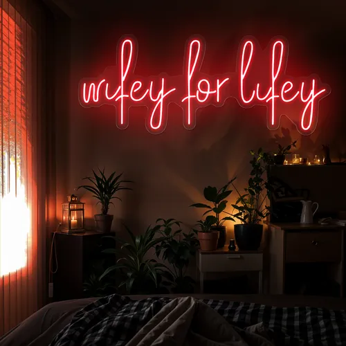 Wifey for Lifey Neon Sign - Custom Stickers Now