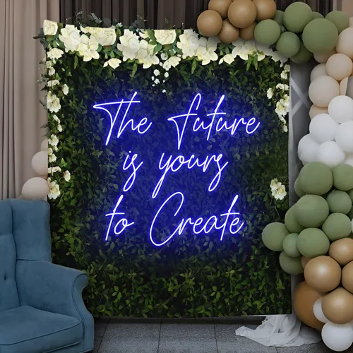 Motivating The Future is Yours to Create Neon Sign - Custom Stickers Now
