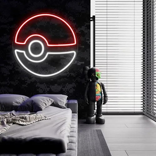 Pokéball Neon Sign - Custom Stickers Now