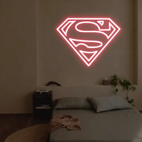 Superman Neon Sign - Custom Stickers Now