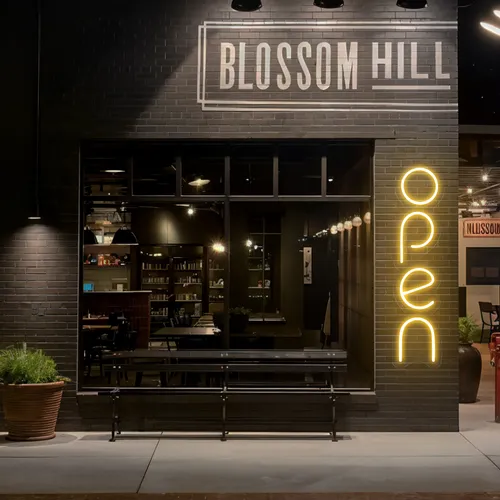 Open Vertical Neon Sign - Custom Stickers Now