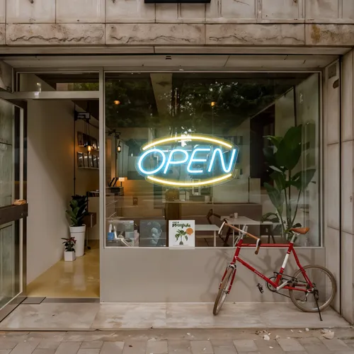 Open Window Neon Sign - Custom Stickers Now