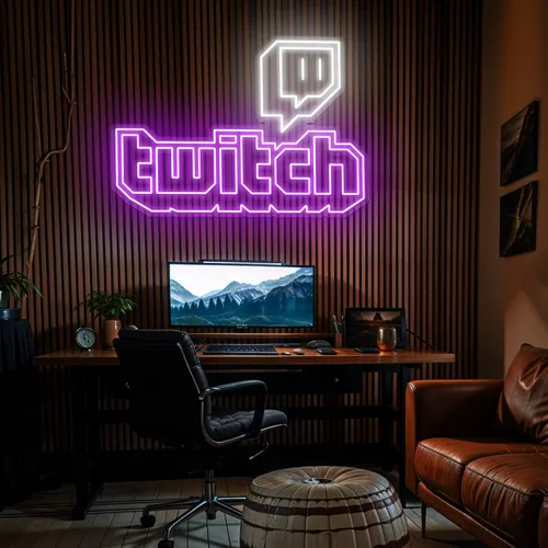 Twitch Gaming Room Neon Sign - Custom Stickers Now