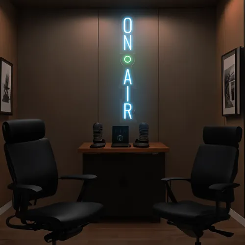 On Air Vertical Neon Sign - Custom Stickers Now