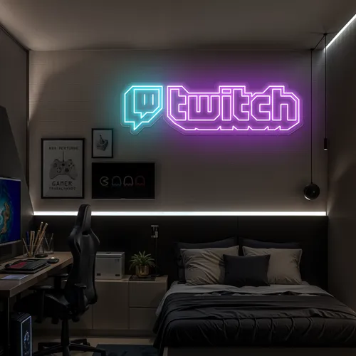 Twitch Streaming Setup Neon Sign - Custom Stickers Now