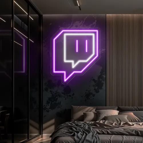 Twitch Logo Wall Neon Sign - Custom Stickers Now