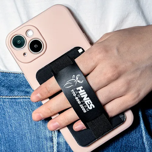 Leather Phone Wallet with Hand Grip - Custom Stickers Now