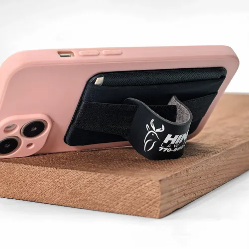 Leather Phone Wallet with Hand Grip - Custom Stickers Now