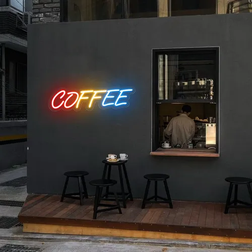 Multicolor COFFEE Neon Sign - Custom Stickers Now