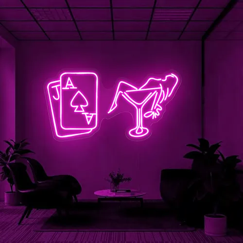 Vegas Night Neon Sign - Custom Stickers Now
