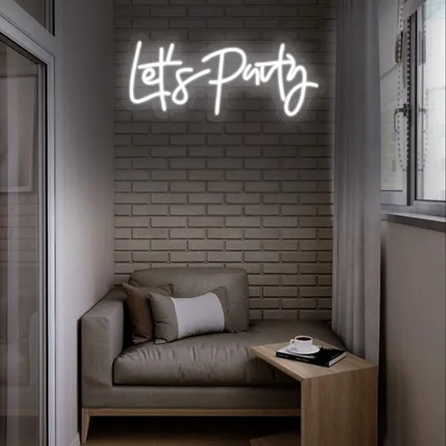 Mini Lets Party Neon sign - Custom Stickers Now