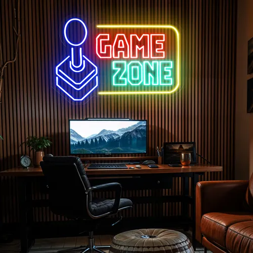 Game Zone Neon Sign - Custom Stickers Now