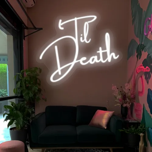 Til Death Neon Signs - Custom Stickers Now