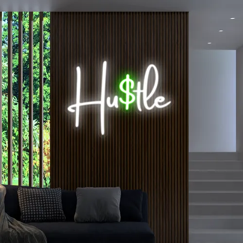 Hustle Neon Signs - Custom Stickers Now