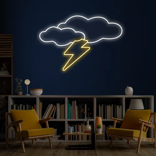 Thunder Cloud Neon Sign - Custom Stickers Now