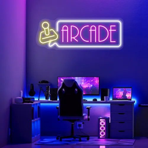 Custom Arcade Neon Signs - Custom Stickers Now