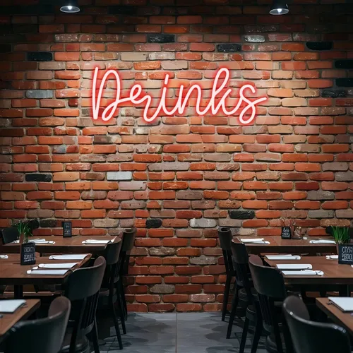Custom Drink Neon Sign - Custom Stickers Now