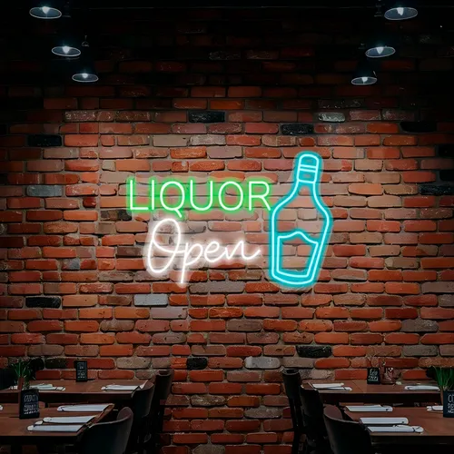 Custom Neon Liquor Signs - Custom Stickers Now